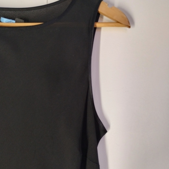 ESPRIT Silk Black Dress Tank Sleeveless Minimalist Classic Casual Little LBD Art - Picture 3 of 7